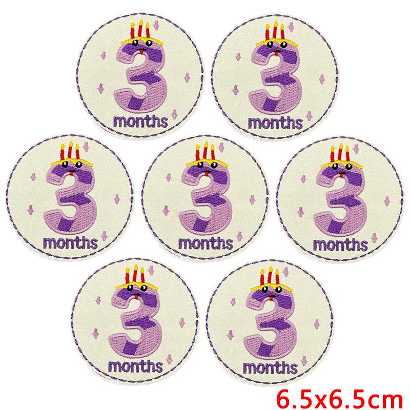 10 Stück Großhandel Cartoon Zahl Dezember Gestickte Aufnäher Runde Form Aufnäher Aufbügler Für Kleidung Nähen Applikation Dekor