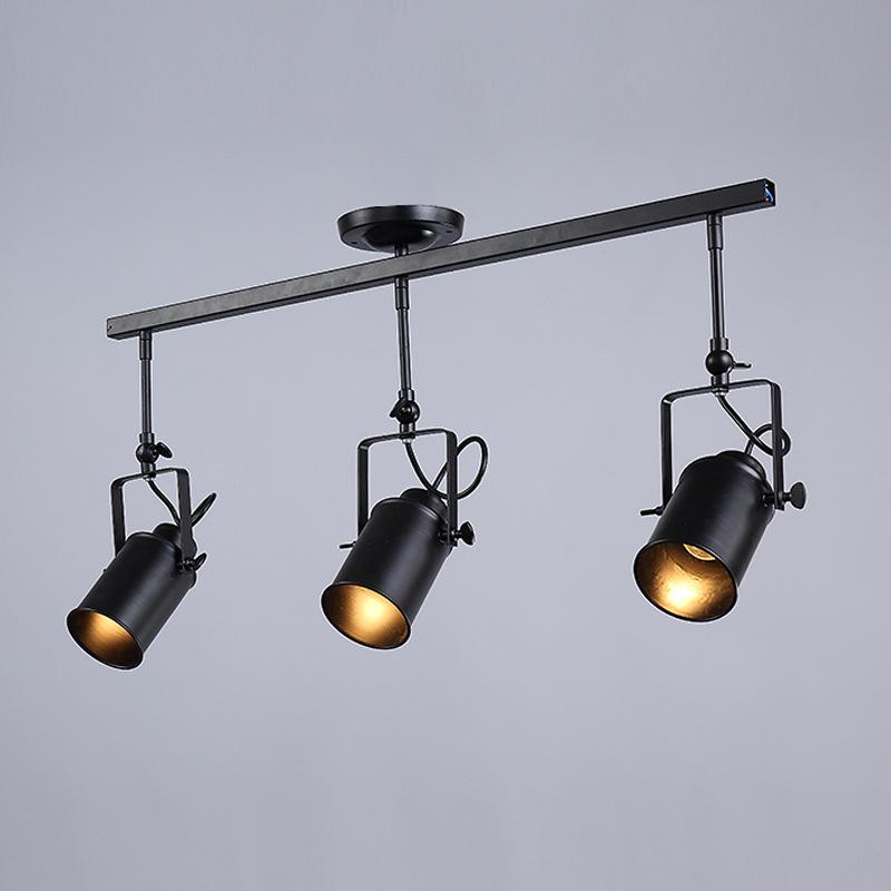 American Retro Industrial Cylinder Pendant Track Lamp