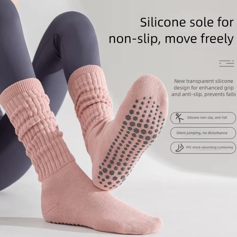 Women Non-Slip Grip Sock 1-10Pairs for Pilates Yoga Ballet Cycling Fitness Workout High Tube Sock Indoor Outdoor Sport Accessory
