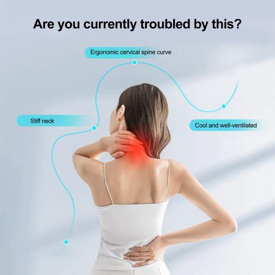 Cooling Neck Pillow Hollow Neck Support Pillow Cervical Spine Repair Physiotherapy Pillow Breathable Sleeping Pillow for Summer Camping Travel