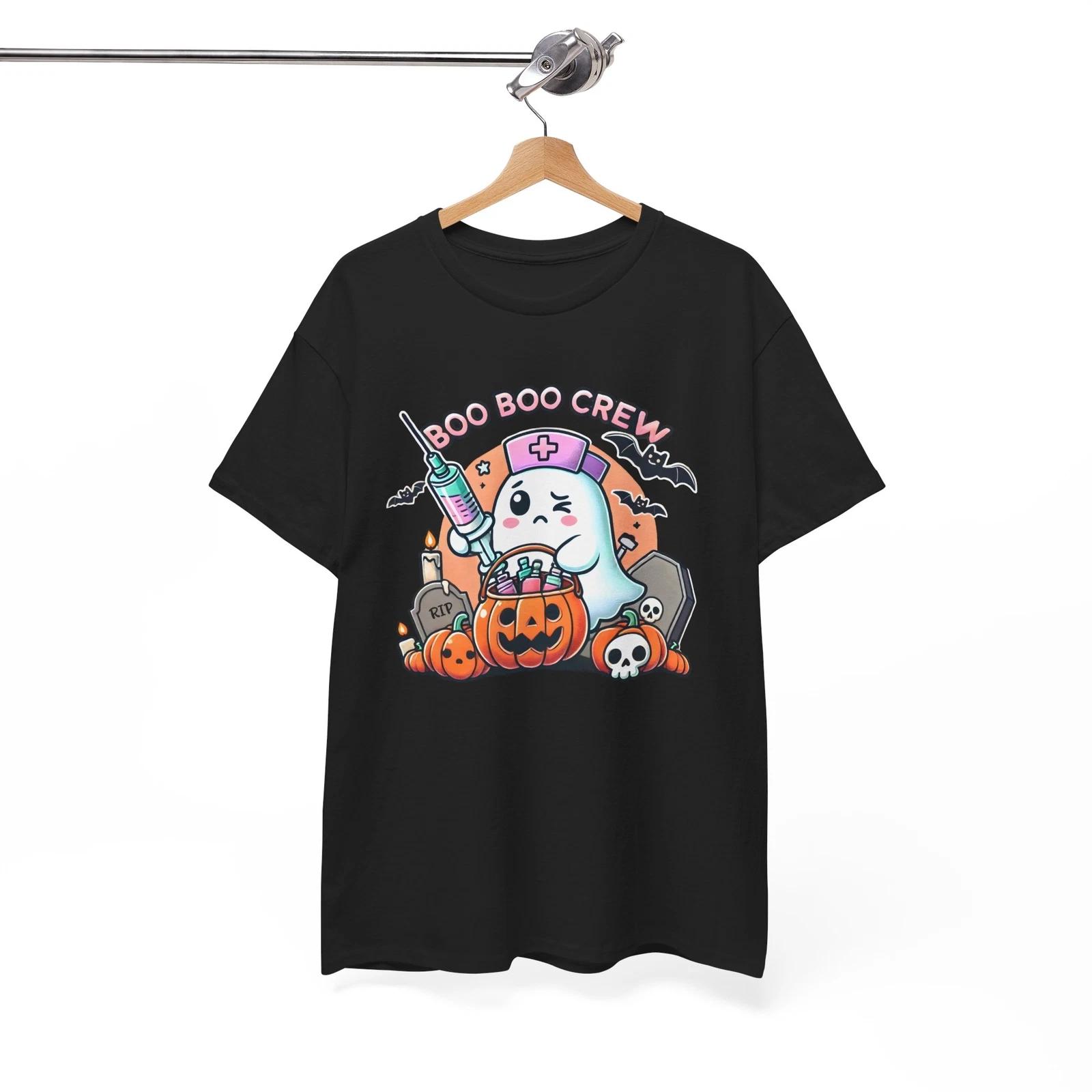 Retro Ghost T-Shirt | Boo Boo Crew nurse Tee | Paranormal Graphic Shirt 4XL