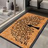 Black Tree of Life Design Welcome Doormat, Non Slip Absorbent Floor Mat for Outdoor Camping and Bathroom, Washable Home Decor