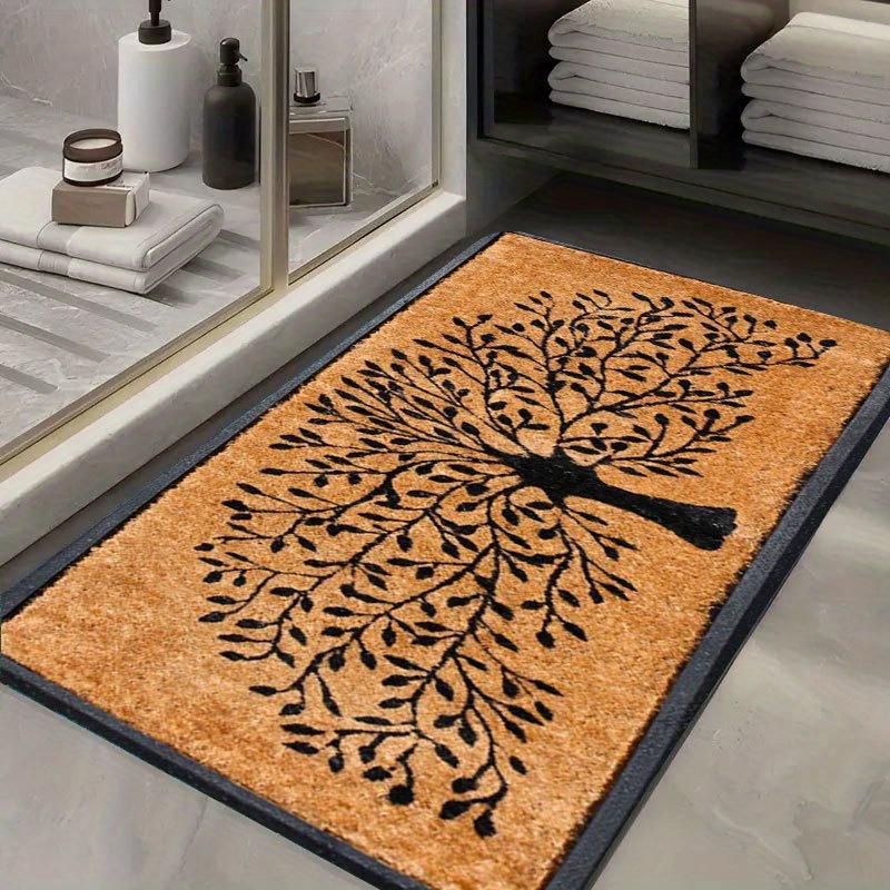 

Black Tree of Life Design Welcome Doormat , Non Slip Absorbent Floor Mat for Outdoor Camping and Bathroom , Washable Home Decor 40x60cm