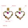 Rhinestone Earrings Splendid Alloy Diamond Heart-Shaped Fashion Love Diamond Eardrops