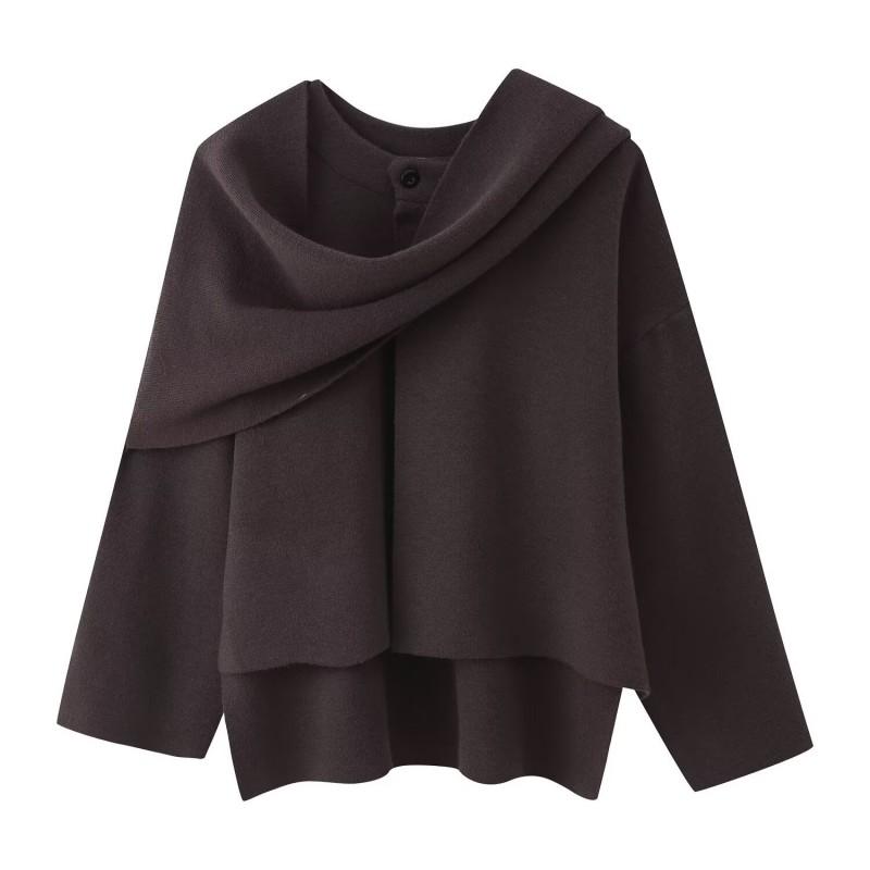 Womens Oversized Knit Poncho Cardigan Sweater Loose Fit Casual Wrap Shawl Collar Long Sleeve