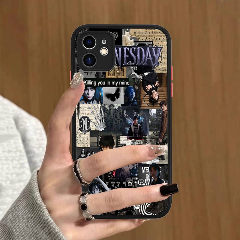 American W-WednesdayS Movie TV A-Addams Matte Transparent Phone Cover For IPhone Case 16 15 14 13 12 11 Pro Max X XS Max Plus