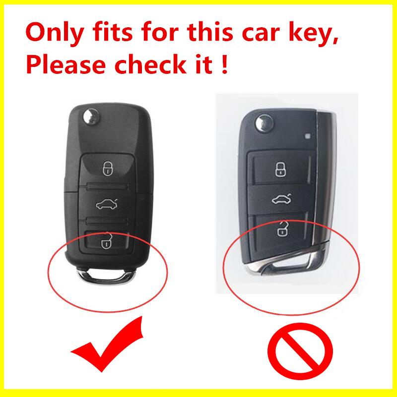 Silicon Carbon Fiber Car Key Cover Case For Volkswagen Vw Golf Bora Jetta Polo Passat B5 B6 Skoda Octavia A5 Fabia Seat Ibiza