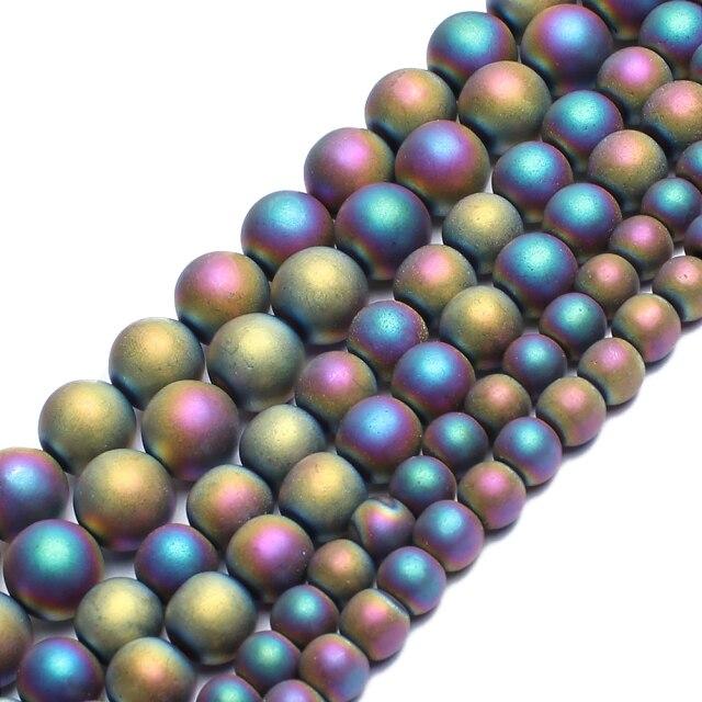 

Матовые гематитовые бусины из натурального камня, розовое золото, черные круглые минеральные бусины для изготовления ювелирных изделий, аксессуары для браслетов «сделай сам», 15 дюймов 6mm approx 61pcs