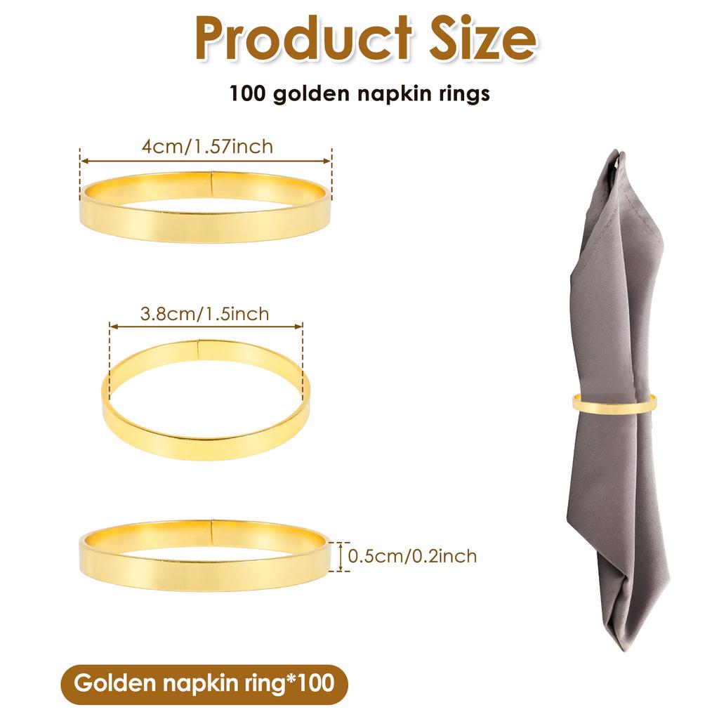 16/100 Metal Napkin Rings Delicate Gold Napkin Ring Rack Simple Napkin Buckle For Wedding Banquet Table Decoration Napkin Rings
