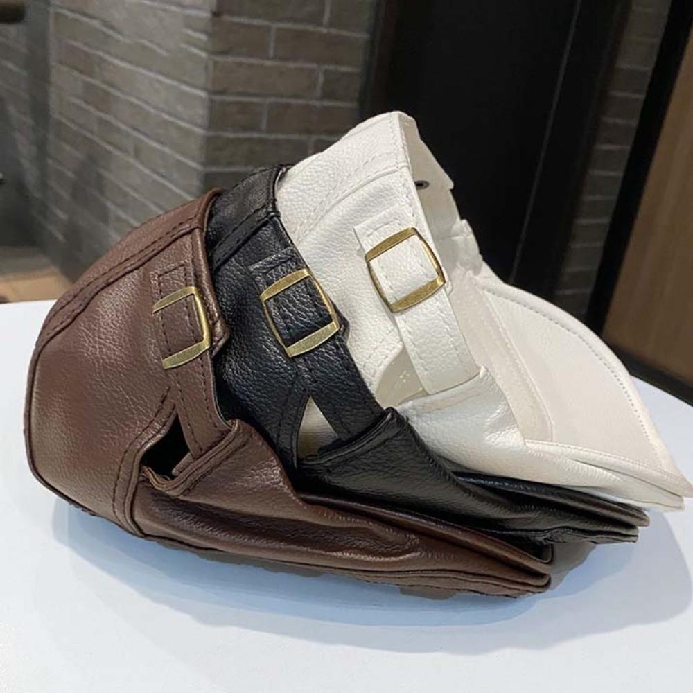 PU Leather Leather Beret British Style Newsboy Hat Painter Hat Flat Cap  Chilly Days