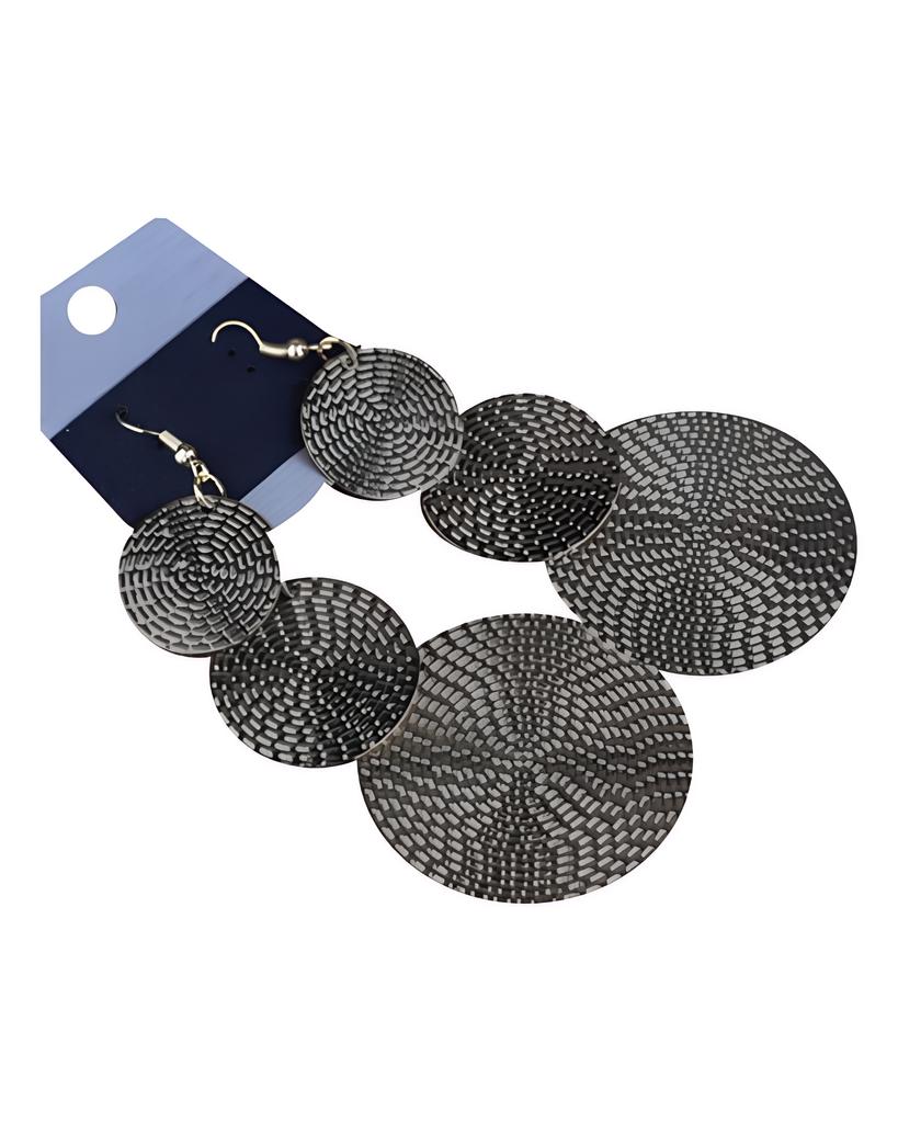 Attractive Pendant Earrings 3 Layers Round Drop Long Graceful