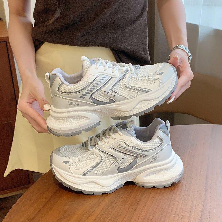 [Uncle Shoes] Summer Mesh Daddy Shoes Girl 2025 New Breathable Casual Sports Women's Shoes Versatile Sports Shoes