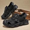 Fashion Summer New Arrival Leather Outdoor Men's Sandals Breathable Slip-On Beach Shoes Fashionable Versatile Water-Resistant Footwear
