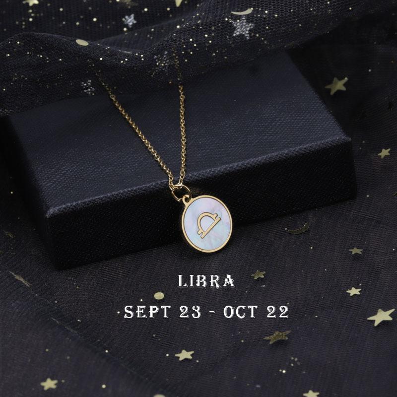 12 Constellation Symbol Titanium Steel Necklace Couple Necklace