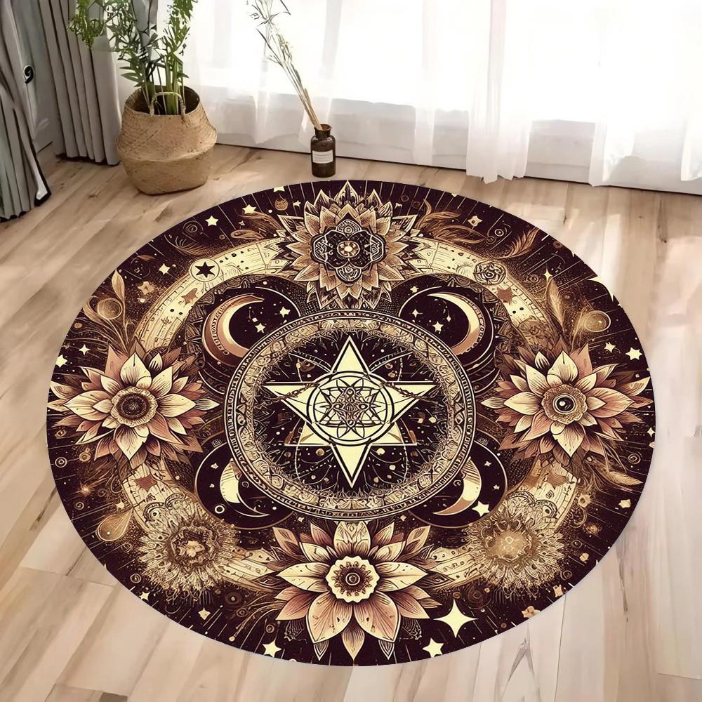Tarot Round Carpet Mandala Flower of Life Altar Cloth Divination Meditation Circle Galaxy Tarot Mat Oracle Card Mat