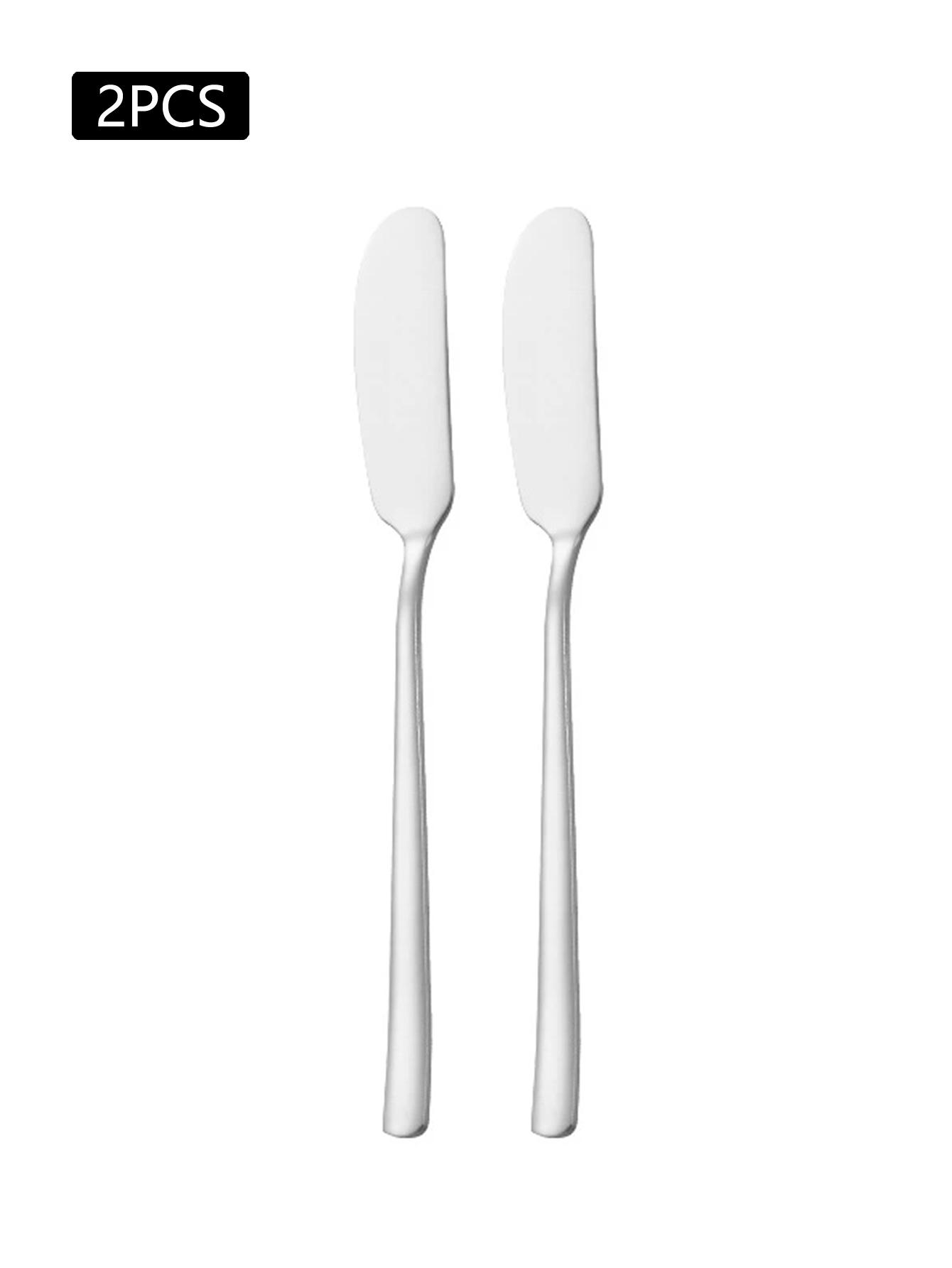 6pcs/2pcs, butter knife, stainless steel butter knife, cheese spreader, kitchen butter shovel, multifunctional butter shovel