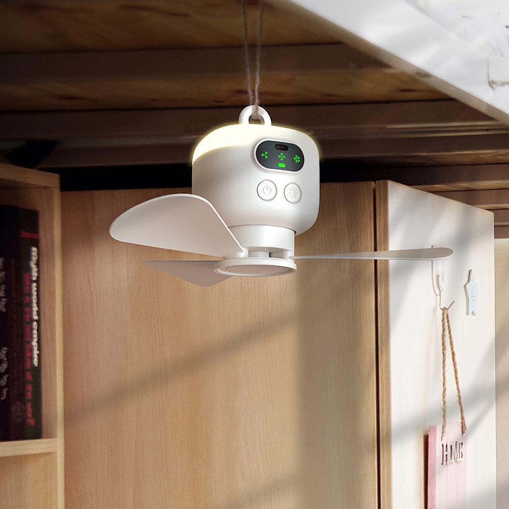 8000mAh USB wiederaufladbarer Deckenventilator 3-stufige Windgeschwindigkeit Großer Wind Deckenventilator Nachtlicht Beleuchtung Haushalt Outdoor Ventilator
