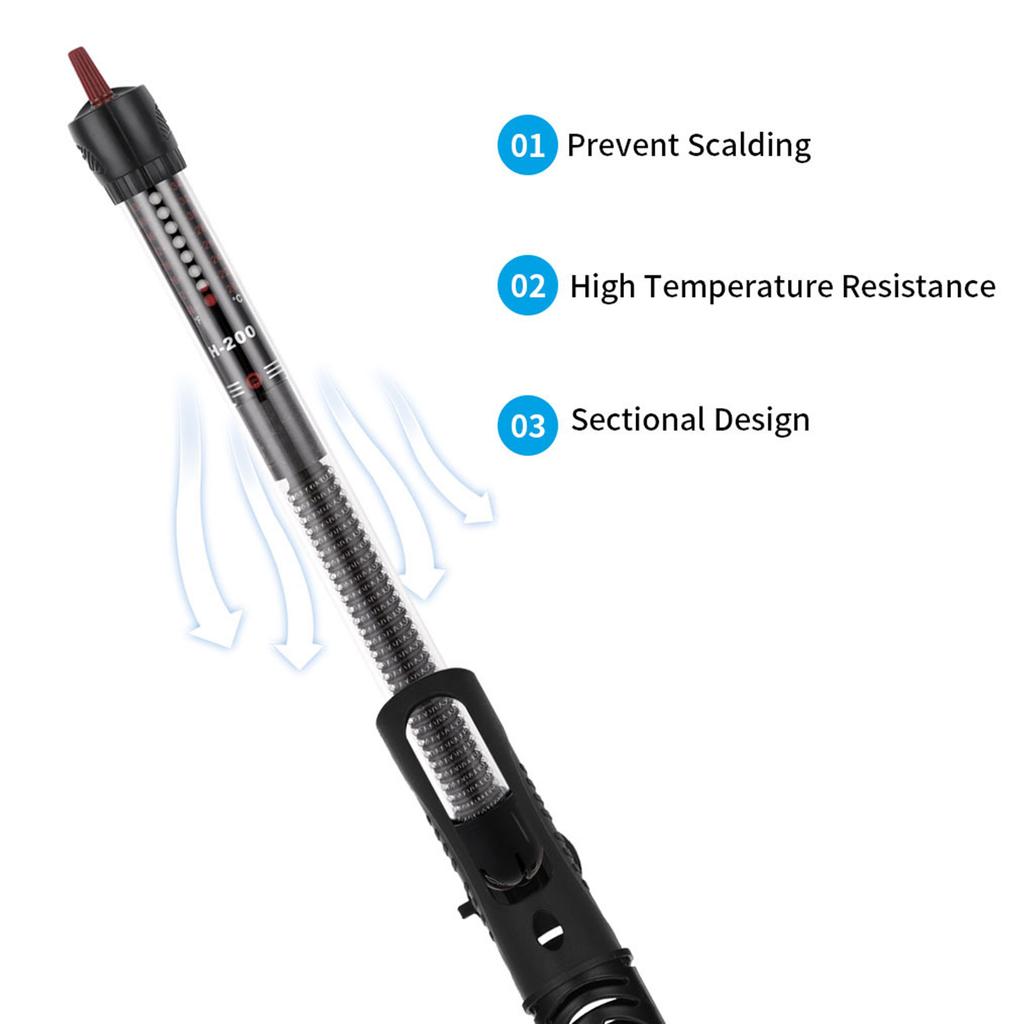 Aquarium Heater Protectors Heating Rod Sleeve Guard Black Plastic Protective Cover with Suction Cups for Fish Tanks