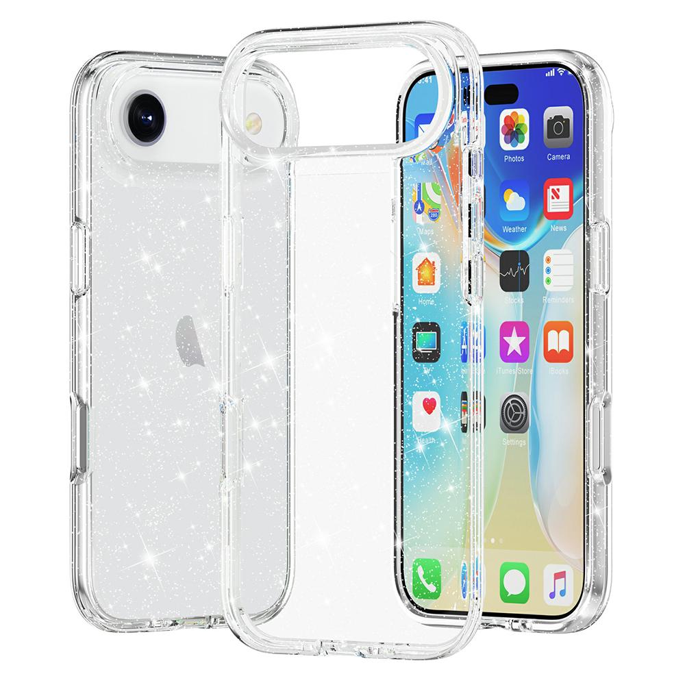 For iPhone 17 Air Case Sparkly Powder Glitter Shiny Soft TPU+Hard PC Back Cover