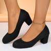 Sapatos de Salto Alto Femininos Rasos Retro Salto Médio Scarpins Tendência de Moda Outono Sapatos de Designer Sapatos de Vestido para Caminhada Zapatos De Mujer