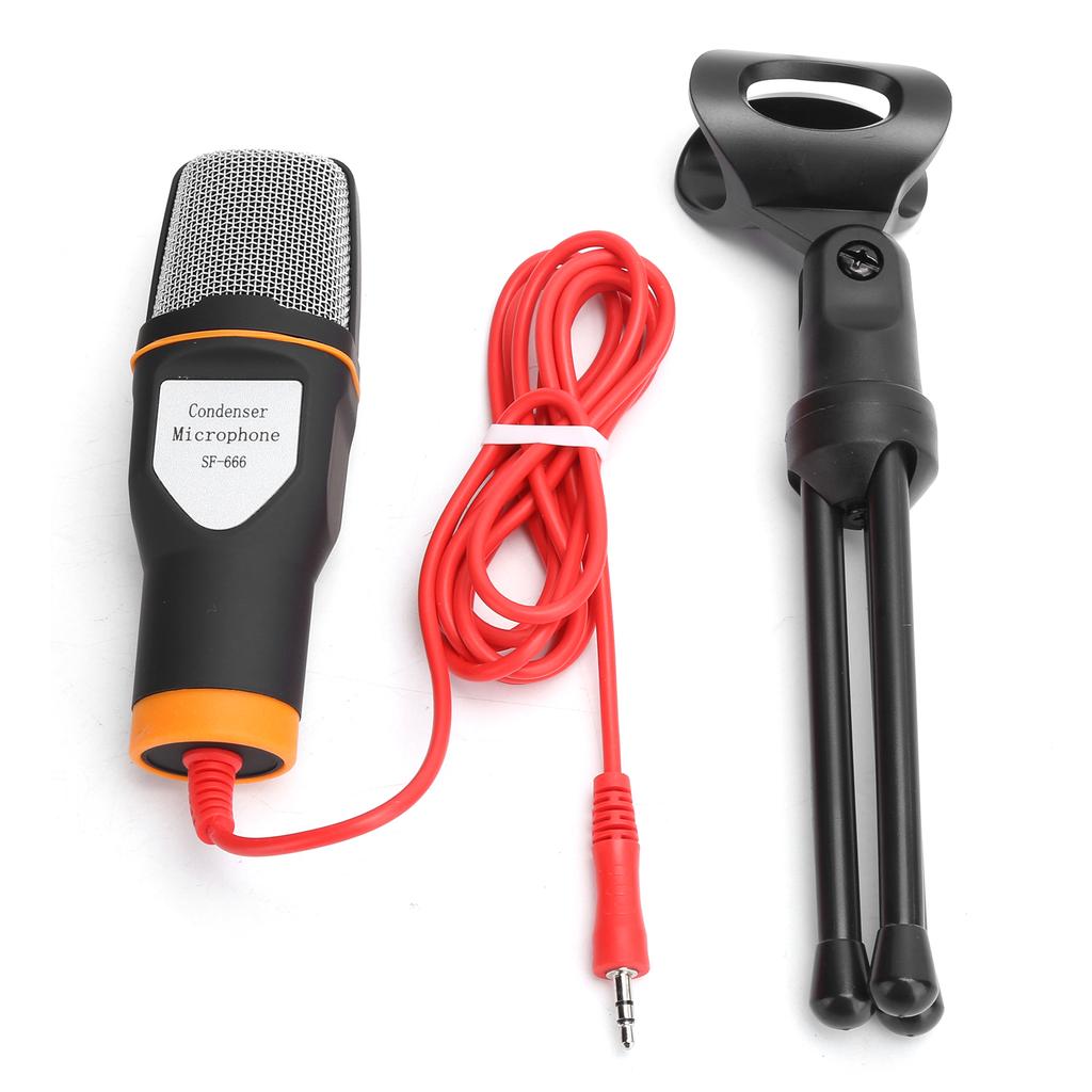 Computer Wired Microphone Condenser Microphone with Desktop Tripod for Online MeetingBlack