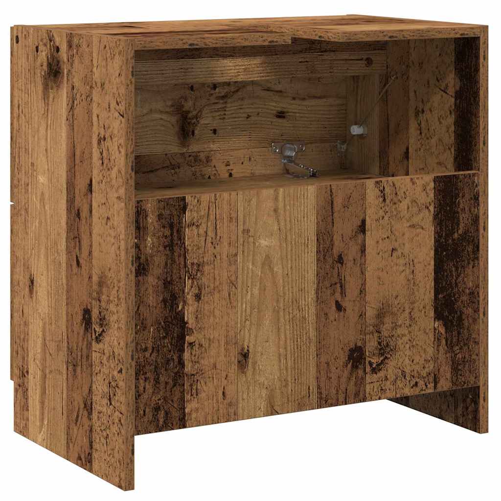 Bathroom Cabinet with Door Rustic Wood Look 59 x 37 x 59 cm Engineered Wood