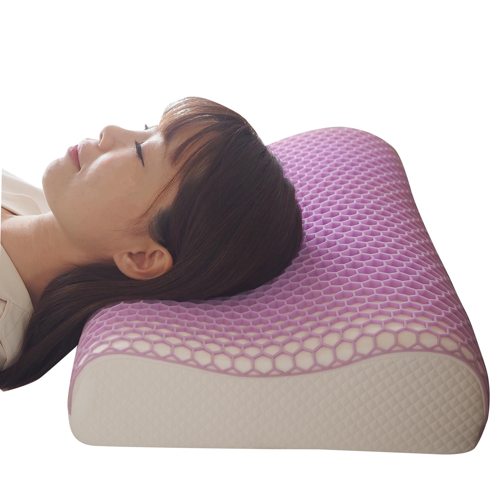 

[Bed and Mattress] Jupita TPE and Molded Foam Pillow - Gel Pillow that Conforms to Your Head Without Sinking Too Much, Reduces Stuffiness, Improves