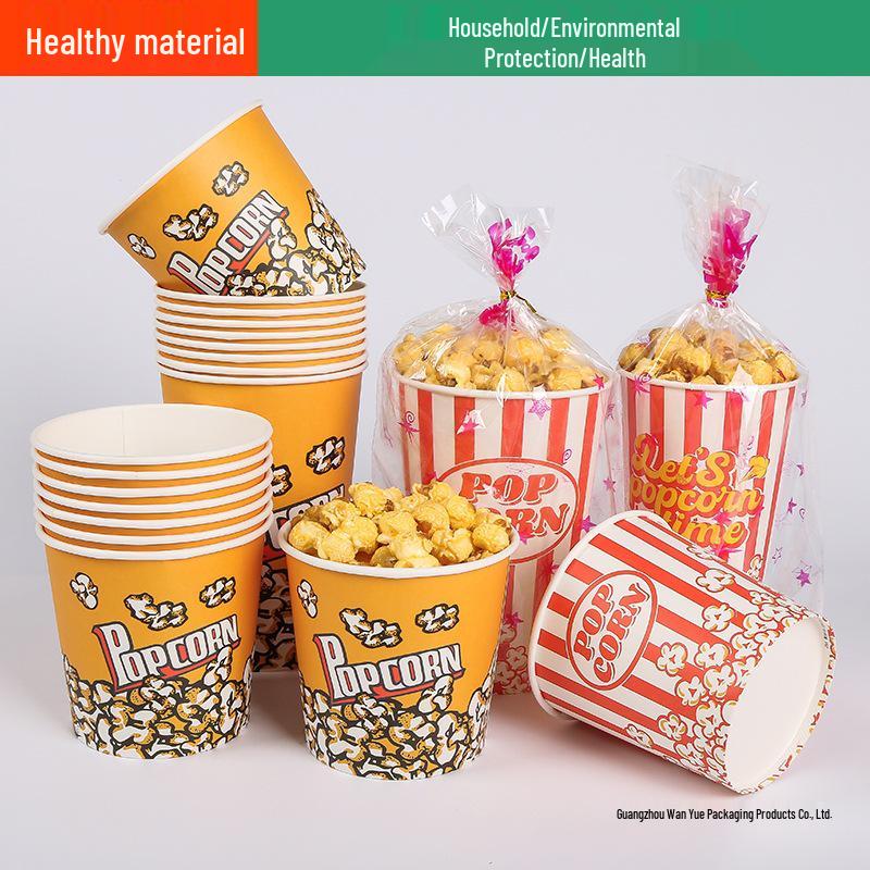 Thickened Disposable Popcorn Bucket for Takeaway & Street Stalls
