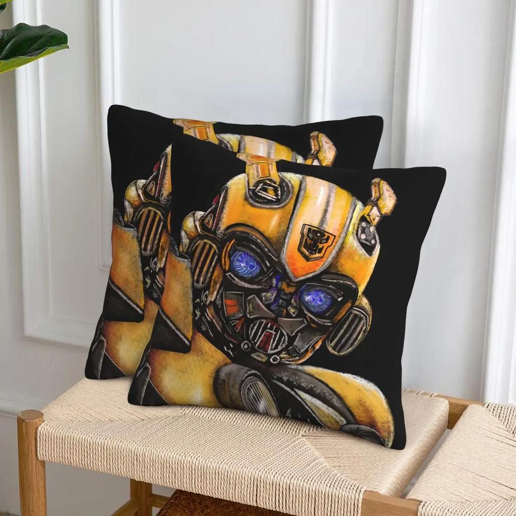 Bumblebee Transformer, The Best Transformer 2 Pcs Square Pillowcase Pillow Cover Cushion Decor Comfort Throw Pillow For Home Car