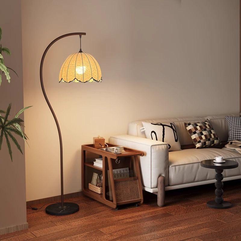 Stylish Chinese Lotus Leaf Floor Lamp for Living Room, Bedroom, or Hotel - Decorative and Eye-Friendly Design