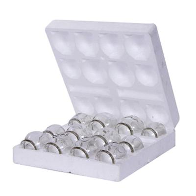 Set Ventuze Sticlă Transparentă 12 Bucăți, 4 Dimensiuni, Ambalaj Cutie Spumă pentru Îngrijirea Sănătății