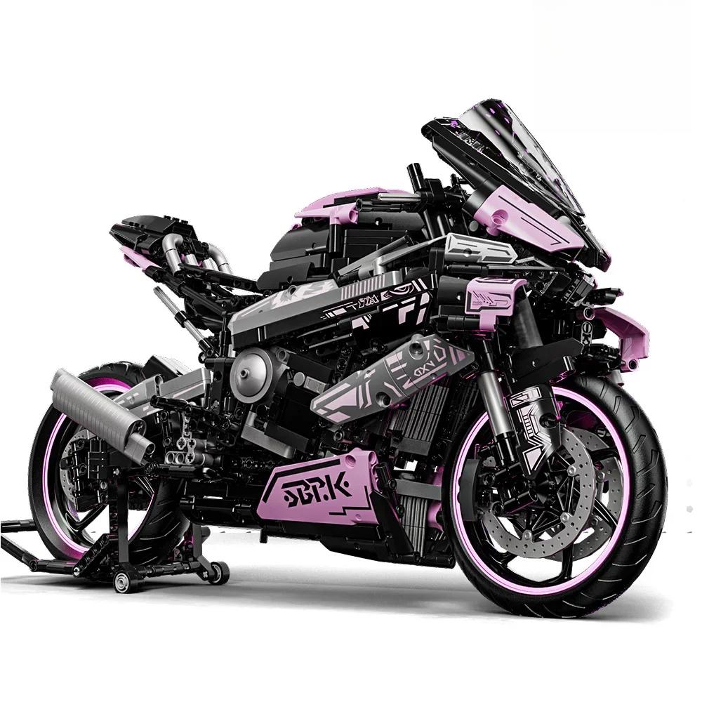 

1920 шт. Технический Модель мотоцикла BMW 1000 RR Конструктор для взрослых Дисплей Набор мотоцикла Аутентичные особенности Идея для подарка розовый