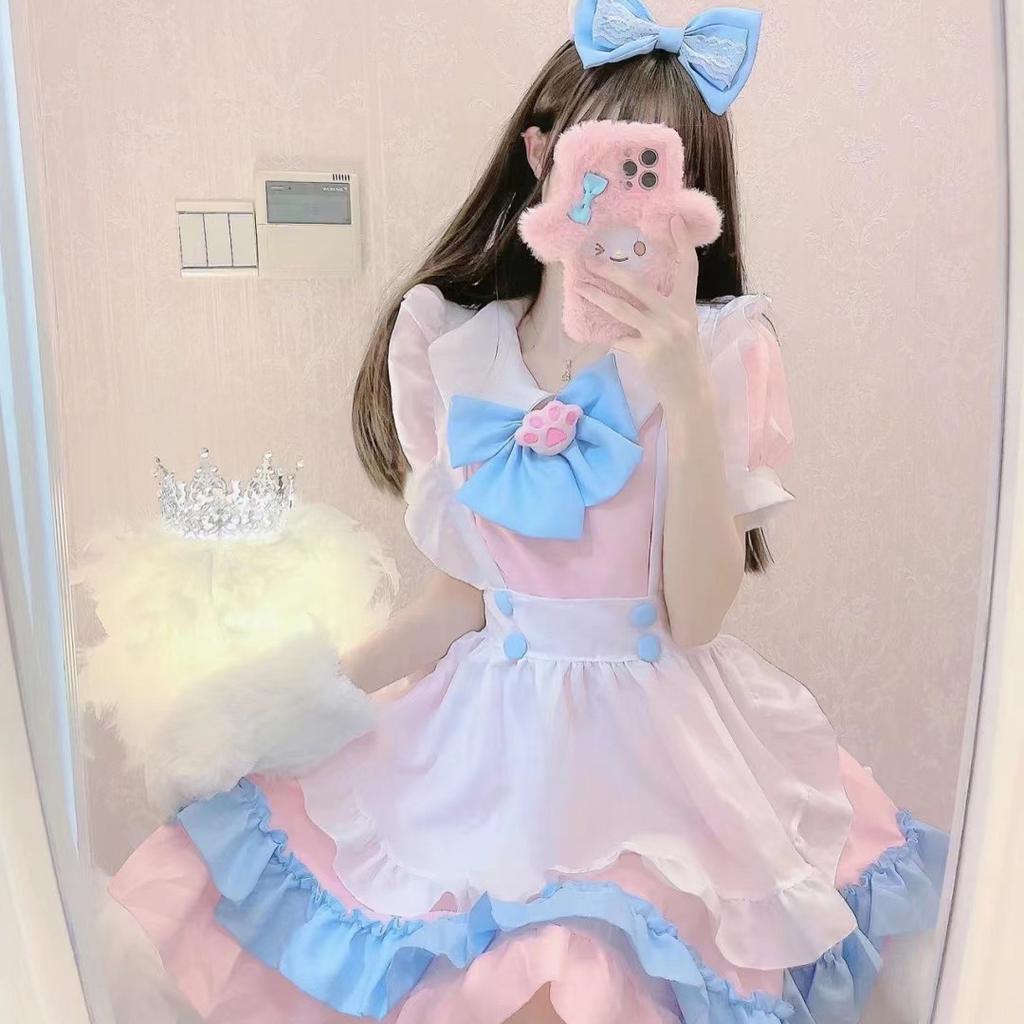 Japanese Maid Cute Lolita Skirt Girl Maid Uniform Lolita Dress Cosplay Performance Clothing Summer