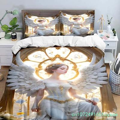 Exquisite Angel Wings Printed Bedding Sets Exquisite Set Duvet Cover Bed Comforter Set Bedding Set Luxury Birthday Gift