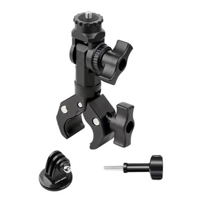 Universal Single Clamp Holder With Full Circles Movement For Action Camera On Motorcycle Bike Bar