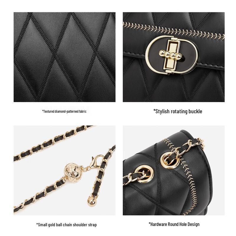 St&Sat Quilted Chain Shoulder Crossbody Bag