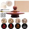 Kit de afumare whiskey cu 4 așchii de lemn natural Set afumător cocktail anti-ardere cu cuburi de gheață reutilizabile Cadou de ziua de naștere Bourbon pentru bărbați