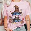 New Witch Wizard Print Comfortable Womens TShirt   Halloween Pumpkin Relaxed Plus Size Short Sleeve Top