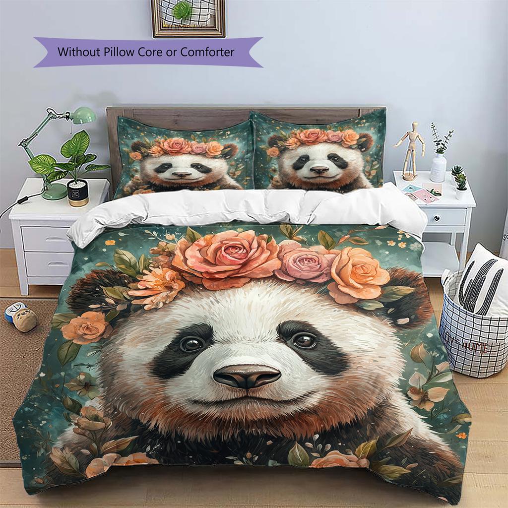 Animal  Pattern Bedding Quilt Set Quilt Cover Pillowcase Home Decoration  Gift (1 * duvet cover + 2 * pillowcase, without core)