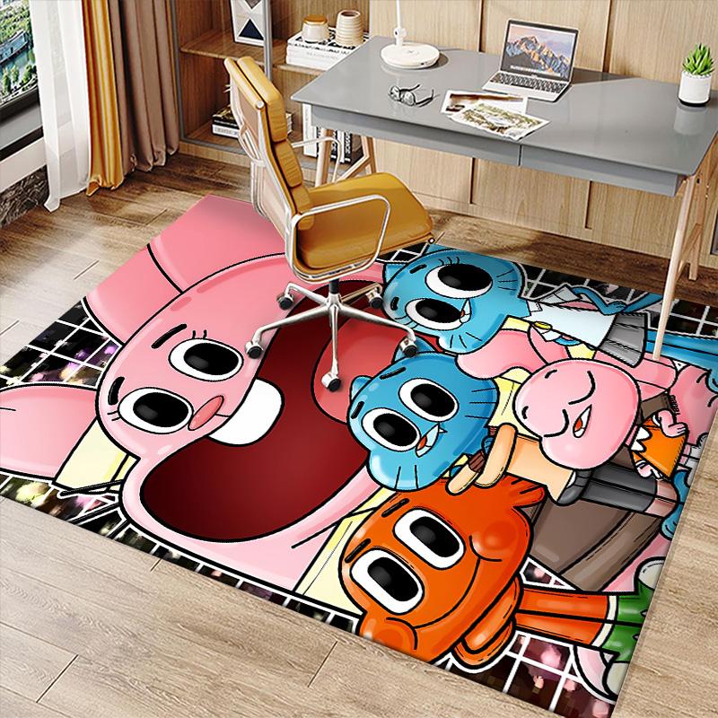 The Amazing World of Gumball Printed Absorbent Washable Carpet, Non-Slip Bathroom Mats, Kitchen Rugs, Yoga Mat,Living Room Entrance, Camping Picnic Ru
