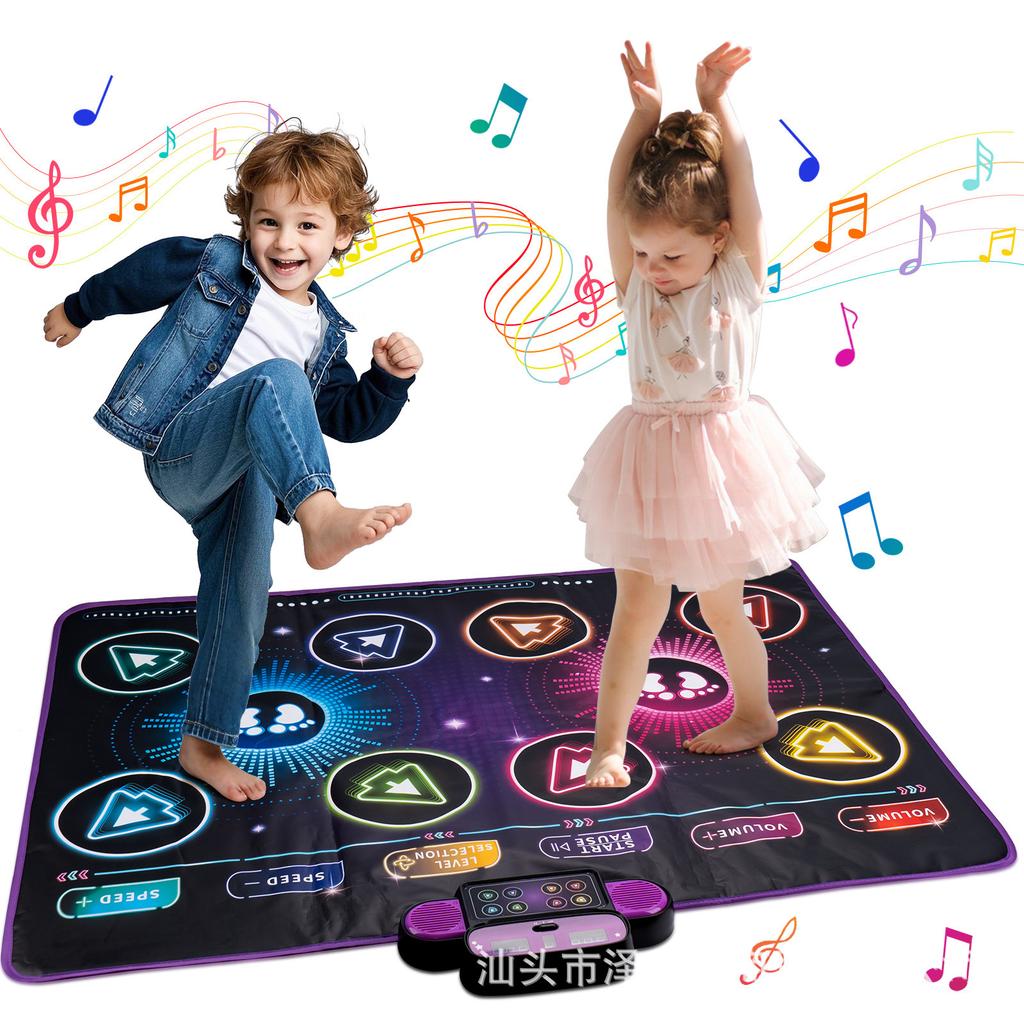 106x80CM Dancing Blanket Kids Electronic Dance Mat Double Players Mode with 9 Levels Kid Floor Music Blanket Educational Toys