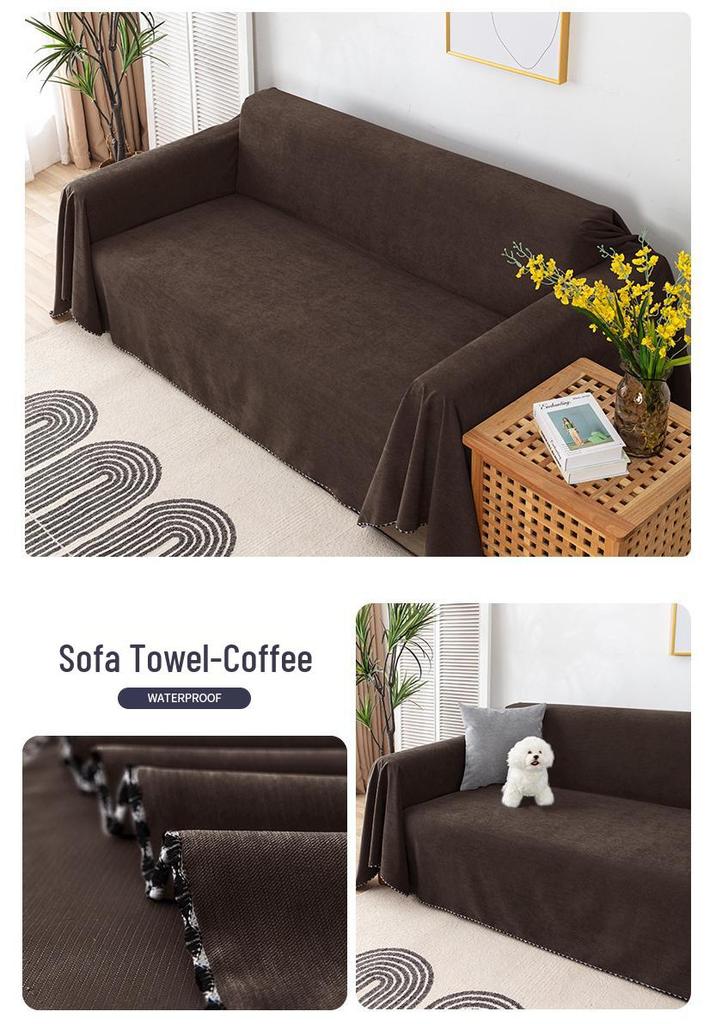 Japanese Style Waterproof Solid Color Sofa Cover - Full Protector Cushion