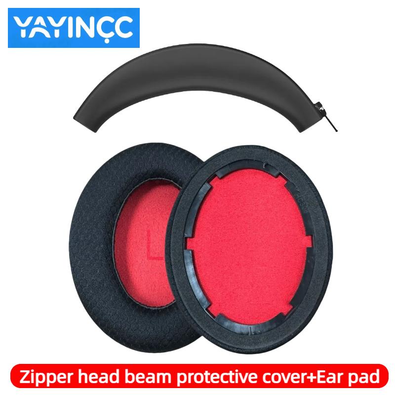 YAYINCC Replacement Headphone Earpads Headband /Silicone zipper head beam protective sleeve Suitable For 1MORE SonoFlow Earphone