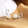 French Simple Commuter Design Silver Stud Earrings Women'S Hollow Cross Geometric Square Diamond Earrings