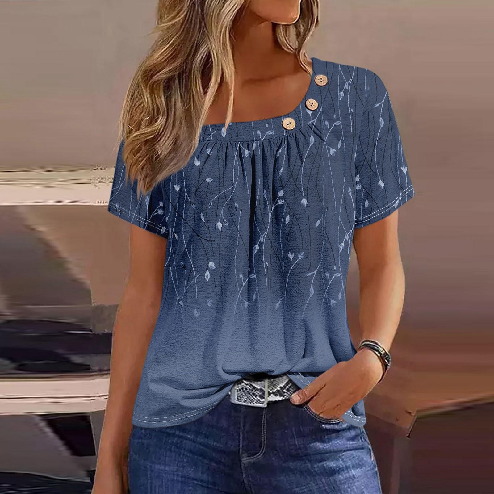 

Женская мода с принтом и круглым вырезом, повседневная футболка с короткими рукавами, топ XXL