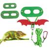 1 Set Bearded Dragon Harness Adjustable with Wings Holiday Dress Up Reptile Faux Leather Safety Harness for Christmas