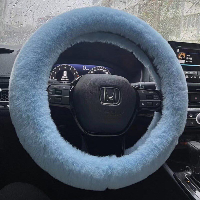 Winter Car Steering Wheel Cover Short Plush Car Handle Cover New Universal Winter Handle Cover for Women Volkswagen Warm and Cute