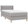 3130321 vidaXL Divan Bed with Mattress Light Grey 90x200 Cm Fabric