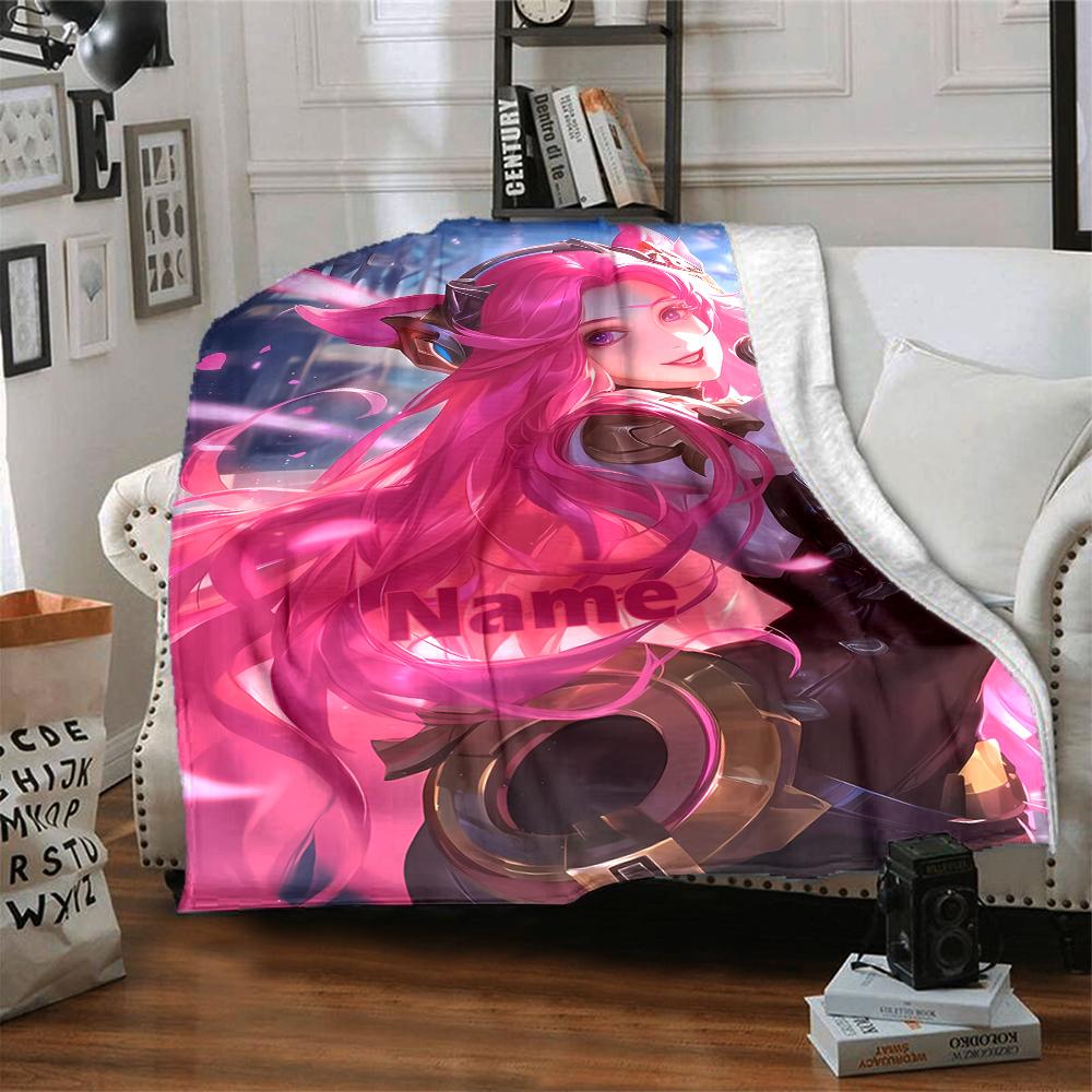 Custom Name League of Legends Theme Printed Blanket - Perfect for Couch, Bed, Travel & Outdoor Use | Machine Washable, Cozy & Durable.