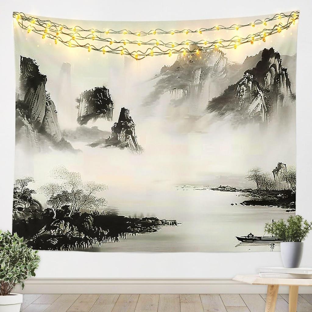 Japanese Girls Geisha Tapestry Large Kids Pink Cherry Blossoms Wall Hanging for Boys Teens Japanese Ukiyoe Wall Blanket Mount